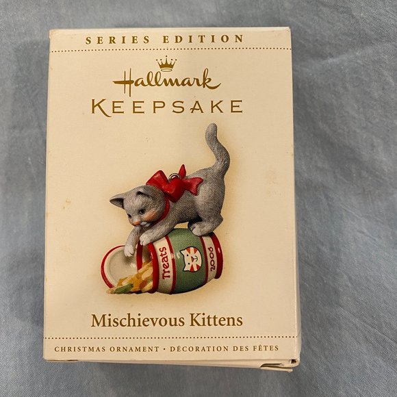 Hallmark Ornament Mischievous Kittens 8th in Series Grey Cat with Treat Jar 2006 - Picture 1 of 5